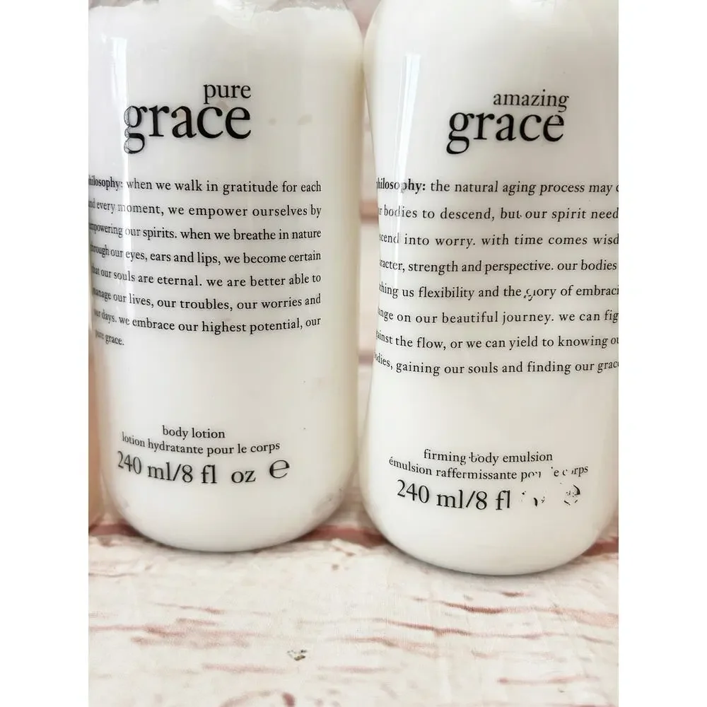 PHILOSOPHY Amazing Grace & Pure Grace Body Lotion & Wash Lot 6 Pieces NIB